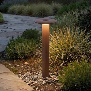Lucande LED svjetiljka za put Haloa, smeđa/hrđa, visina 50 cm, IP54, Smeđa / hrđa, Aluminij