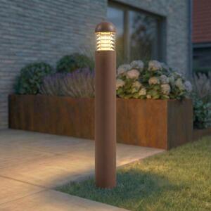 Lucande LED svjetiljka za put Skagena, smeđa, visina 90 cm, IP54, Smeđa / hrđa, Aluminij