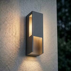 Lindby Enyra vanjska zidna LED svjetiljka, crna, 27 cm, IP65, Crno, Aluminij