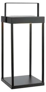 Crna LED lanterna sa solarnim panel/s USB za eksterijer (visina 42 cm) Pure – Markslöjd