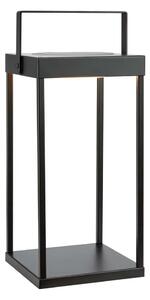 Crna LED lanterna sa solarnim panel/s USB za eksterijer (visina 42 cm) Pure – Markslöjd