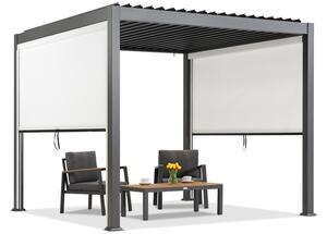 Samostojeća terasa pergola Lagos 3x3 sa dvostranim roletama Garden Point antracit - bijela