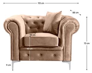 Zondo Luksuzna fotelja Rikaro (velvet 28) . 1064057