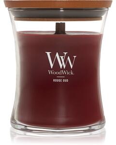 Woodwick Opulent Wood Rouge Oud mirisna svijeća s drvenim fitiljem 275 g