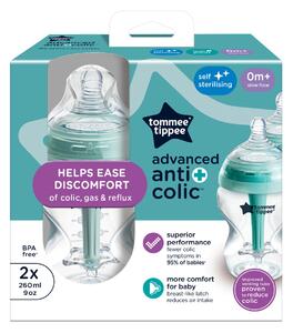 TOMMEE TIPPEE plastična bočica anti-colic 2x260 ml unisex