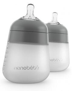 NANOBEBE silikonska bočica Flexy 270ml 2kom - Siva GRAY