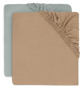JOLLEIN plahta 2/1 jersey 60x120cm sea green/biscuit