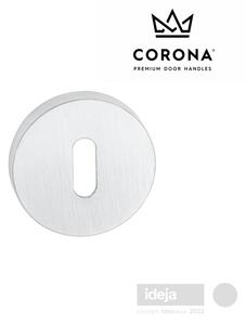 Rozeta Corona® okrugla krom mat <span>ključ, cilindar ili wc</span> Cilindar