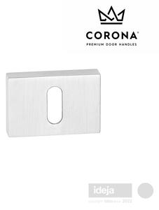 Rozeta Corona® kvadratna krom mat <span>ključ, cilindar ili wc</span> Cilindar