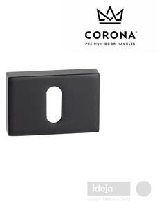 Rozeta Corona® kvadratna crna <span>ključ, cilindar ili wc</span> Cilindar