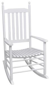 VidaXL Stolica za ljuljanje sa zakrivljenim sjedalom bijela drvena