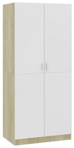 VidaXL Ormar bijeli i boja hrasta 80x52x180 cm od konstruiranog drva