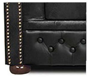 Chesterfield Garnitura Winfield Basic Luxe Leather | 4-sjedišta | Shiny Black
