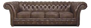 Chesterfield Garnitura Winfield Basic Leather | 4-sjedišta | Cloudy Brown Dark