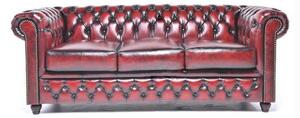 Chesterfield Trosjed Original Leather | 3-sjedišta | Wash Off Red