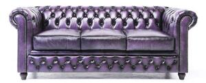 Chesterfield Set Garnitura Original Leather | 2 + 3 sjedišta | Wash Off Purple