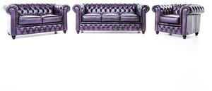 Chesterfield Set Garnitura Original Leather | 1 + 2 + 3 sjedišta | Wash Off Purple