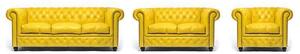 Chesterfield Set Garnitura Original Leather | 1 + 2 + 3 sjedišta | Yellow