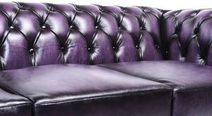 Chesterfield Set Garnitura Original Leather | 1 + 1 + 3 sjedišta | Wash Off Purple