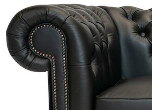 Chesterfield Garnitura First Class Leather | 5-sjedišta | Shiny Black