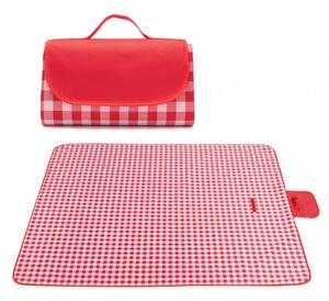 Piknik deka s kariranim uzorkom crveno-bijela 200 x 145 cm