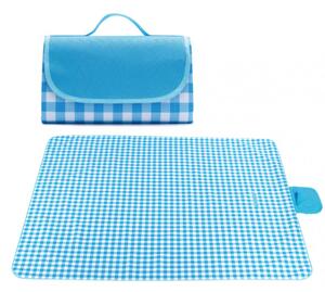 Piknik deka s kariranim uzorkom plavo-bijela 200 x 145 cm