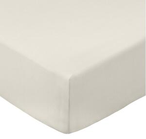 Bež plahta s gumom od pamučnog perkala 185x200 cm Cotton Percale – Bianca