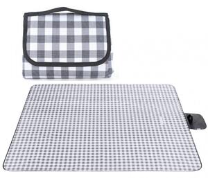 Piknik deka sa sivim kariranim uzorkom 200 x 115 cm