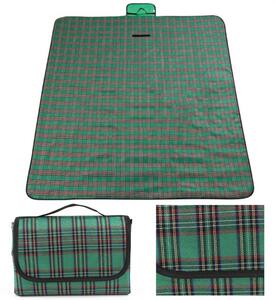 Piknik deka sa zelenim kariranim uzorkom 175 x 145 cm