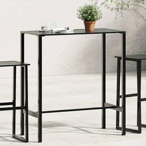 VidaXL Barski stol crni 100 x 50 x 110 cm od čelika obloženog prahom