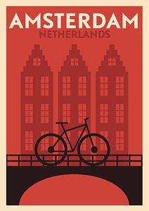 Ilustracija Typographic Amsterdam City Poster Design, kursatunsal