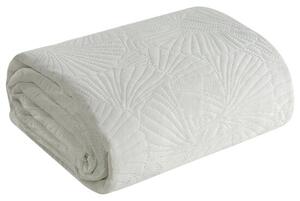 Bijeli prekrivač od finog baršuna s printom lišća gingka