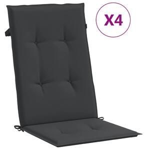 VidaXL Jastuci za vrtne stolice 4 kom crni 120 x 50 x 3 cm od tkanine