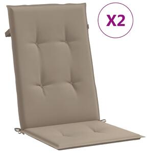 VidaXL Jastuci za vrtne stolice 2 kom smeđesivi 120x50x3 cm od tkanine