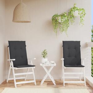 VidaXL Jastuci za vrtne stolice 2 kom crni 120 x 50 x 3 cm od tkanine