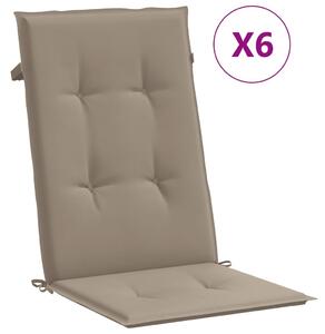 VidaXL Jastuci za vrtne stolice 6 kom smeđesivi 120x50x3 cm od tkanine
