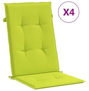 VidaXL Jastuci za vrtne stolice 4 kom svjetlozeleni 120x50x3cm tkanina