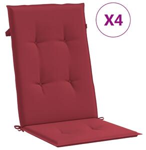 VidaXL Jastuci za vrtne stolice 4 kom boja vina 120x50x3 cm od tkanine