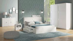 Zondo Bračni krevet 160 cm Raloma (bijela ) (s prostorom za odlaganje). 1034201