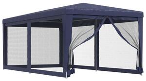 VidaXL Šator za zabave sa 6 mrežastih bočnih zidova plavi 3 x 6 m HDPE
