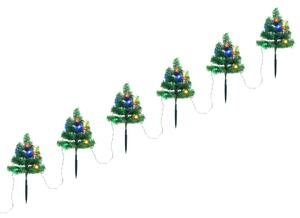 VidaXL Božićna drvca za stazu 6 kom sa šarenim LED žaruljama 45 cm PVC