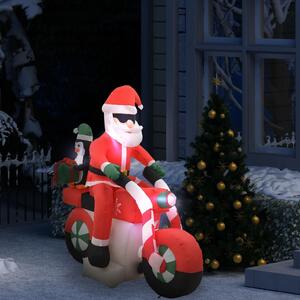 VidaXL Djed Mraz na napuhavanje na motociklu LED IP44 160 cm