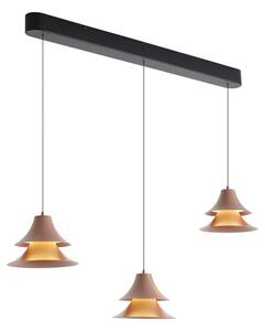 Viseća svjetiljka crna s bojom moke, uklj. LED, mogućnost prigušivanja u 3 koraka, 3 svjetla Easylift - Witch