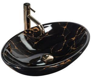 Nadgradni umivaonik Pamela Black Marble Shiny