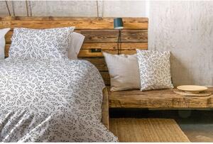 Bijela/siva posteljina za krevet za jednu osobu od pamučnog satena 140x200 cm Mistletoe Kiss – Butter Kings