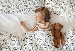 Bijela/siva posteljina za krevet za jednu osobu od pamučnog satena 140x200 cm Mistletoe Kiss – Butter Kings