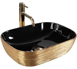 Nadgradni umivaonik Rea Belinda BLACK BRUSH GOLD