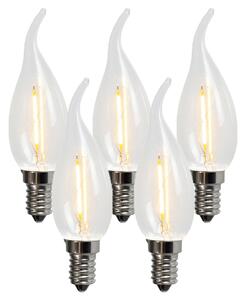 Set od 5 E14 LED žarulja s filamentom u obliku svijeće BXS35 1W 100LM 2200K