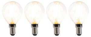 Set od 4 E14 prigušivih LED žarulja P45 prozirne 3W 250lm 2700K