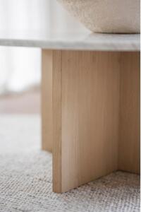 Bijeli mramorni okrugli stolić 90x90 cm Brooksville - Rowico